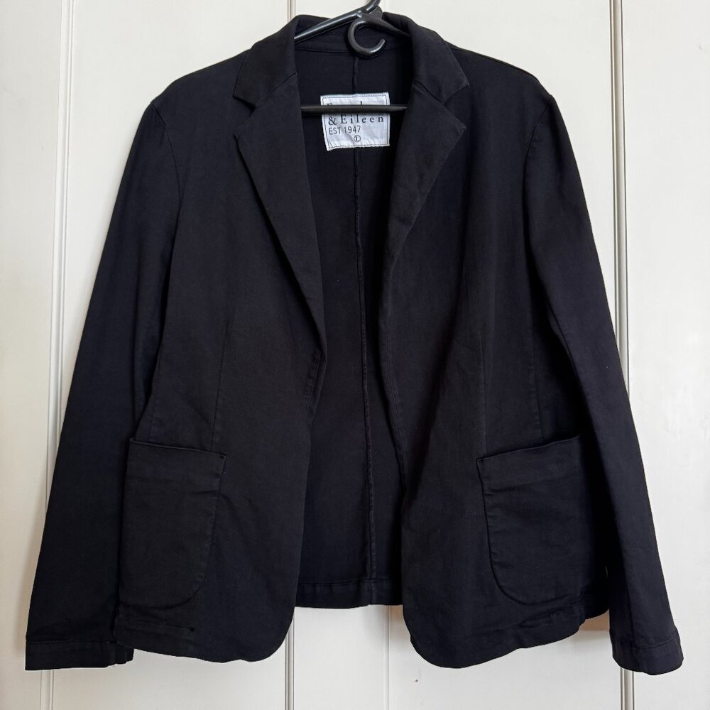 Frank & Eileen Dublin Blazer Women Stretch Open Front Black Size Large